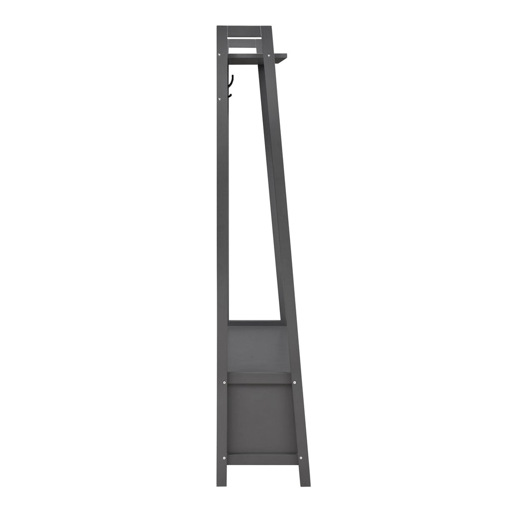 Dusklia - Poppy Hallway Shelf with Hooks - Charcoal