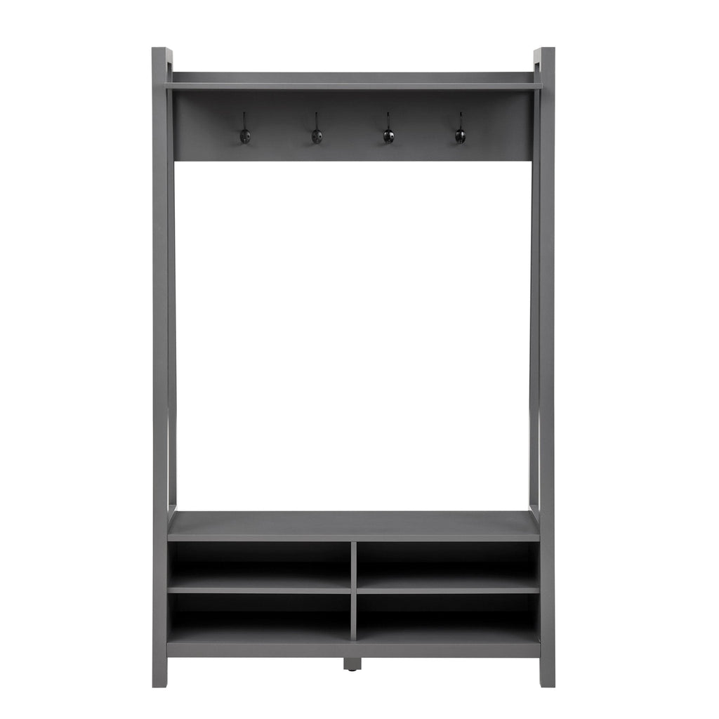 Dusklia - Poppy Hallway Shelf with Hooks - Charcoal