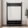 Dusklia - Poppy Hallway Shelf with Hooks - Charcoal