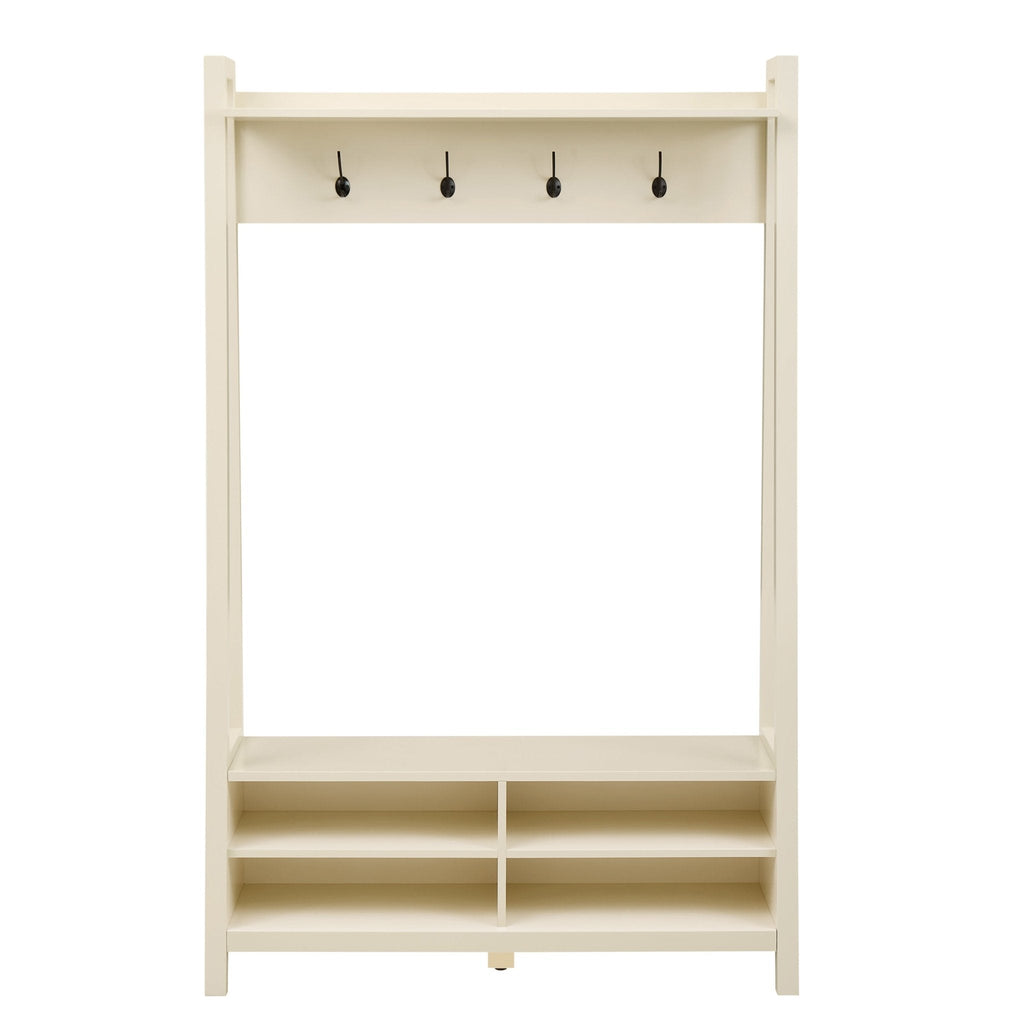 Dusklia - Poppy Hallway Shelf with Hooks - Cream