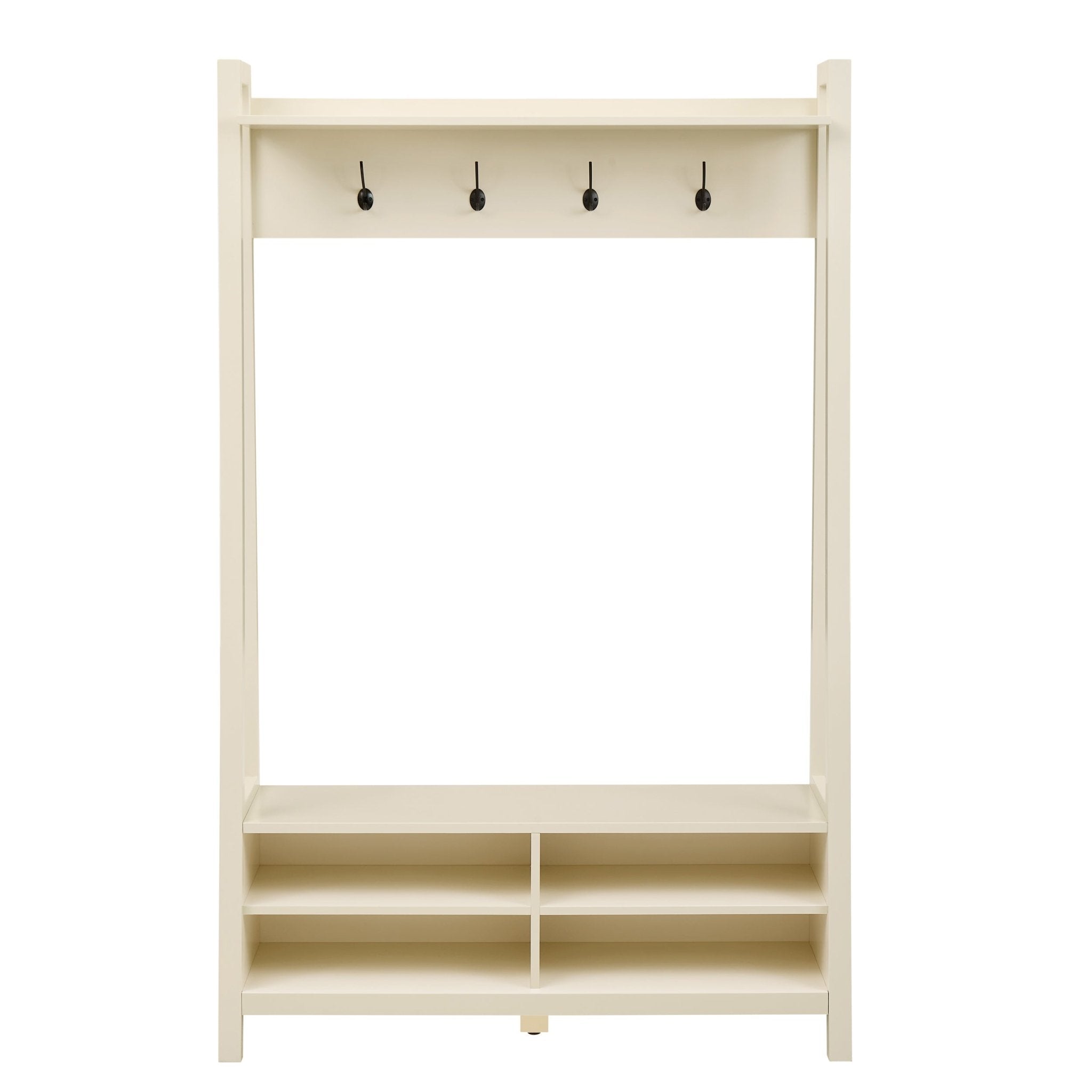 Dusklia - Poppy Hallway Shelf with Hooks - Cream