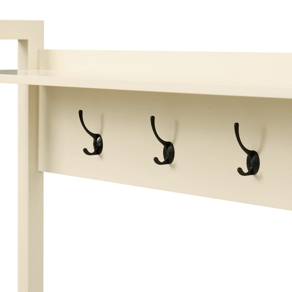 Dusklia - Poppy Hallway Shelf with Hooks - Cream