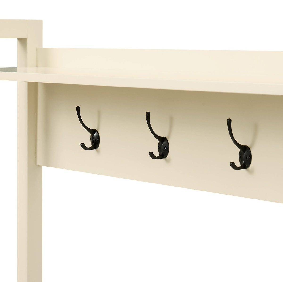 Dusklia - Poppy Hallway Shelf with Hooks - Cream