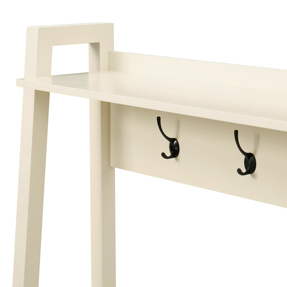 Dusklia - Poppy Hallway Shelf with Hooks - Cream