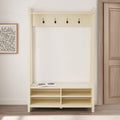 Dusklia - Poppy Hallway Shelf with Hooks - Cream