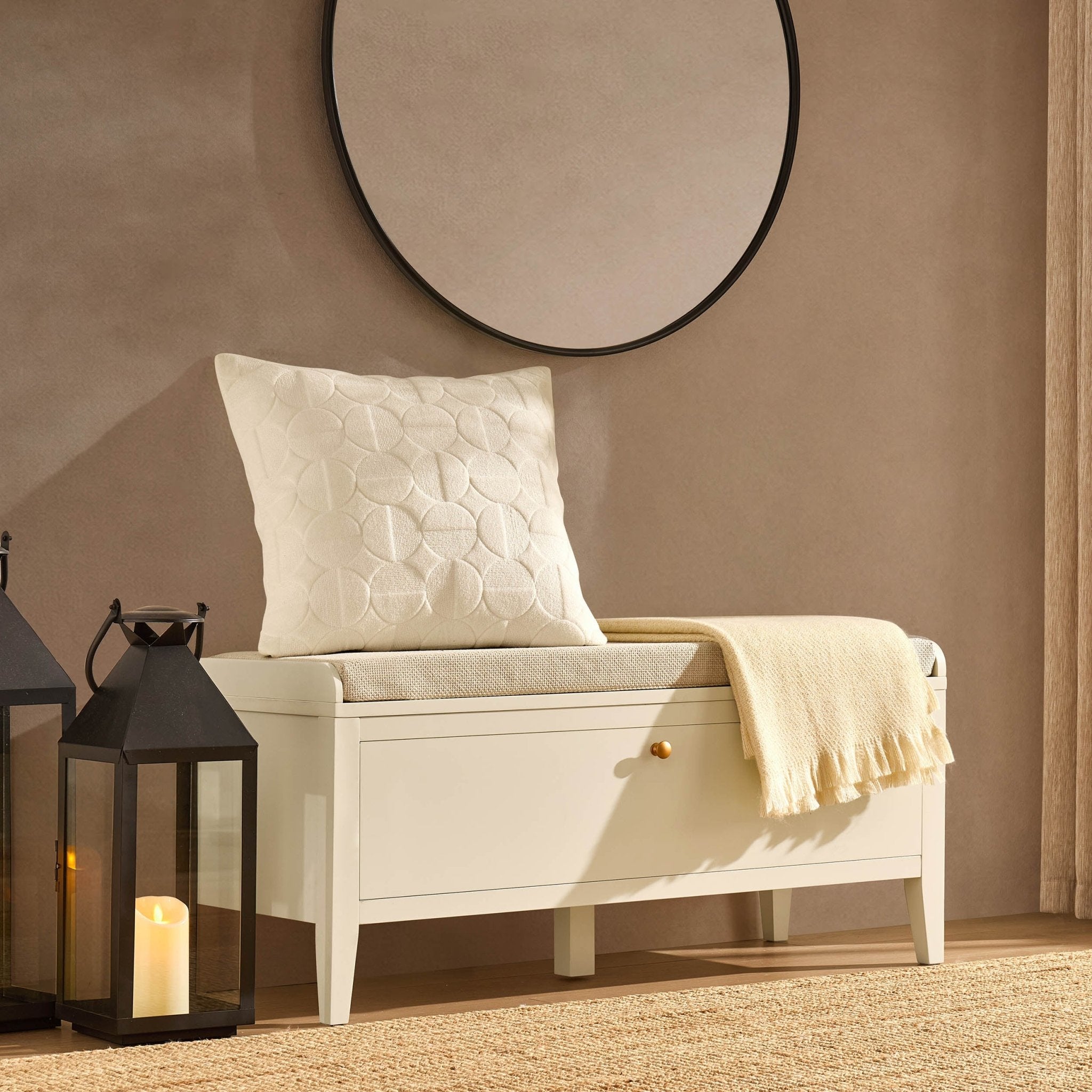 Dusklia - Poppy Seated Storage Cabinet - Cream