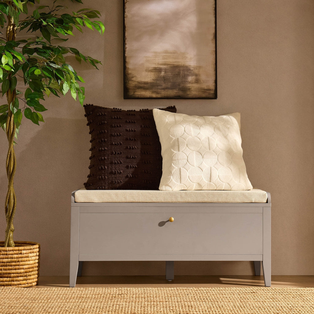 Dusklia - Poppy Seated Storage Cabinet  - Taupe