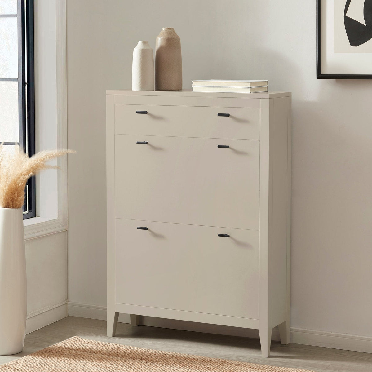 Dusklia - Poppy Shoe Cabinet - Pebble