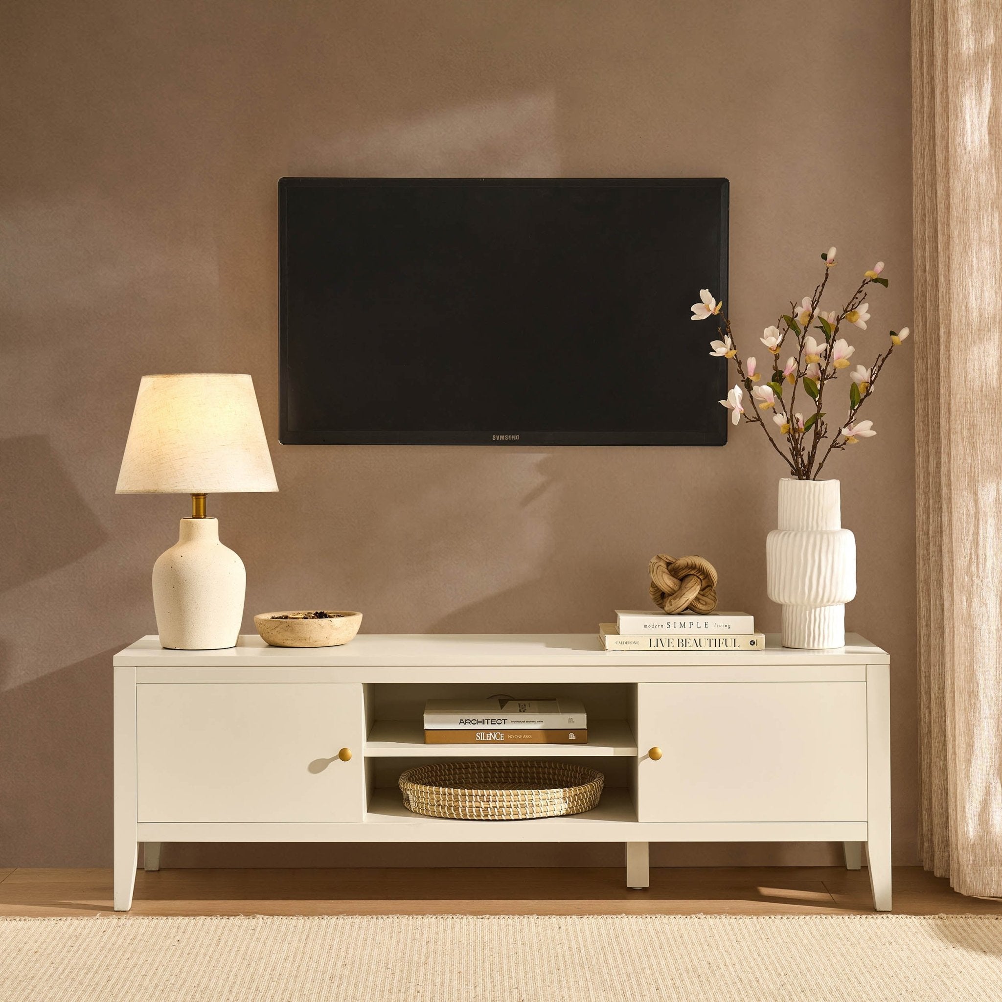 Dusklia - Poppy Tv Unit for TVs up to 55 - Cream