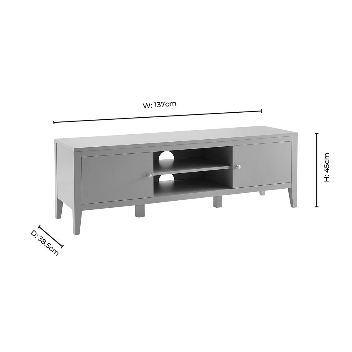 Dusklia - Poppy Tv Unit for TVs up to 55 - Taupe