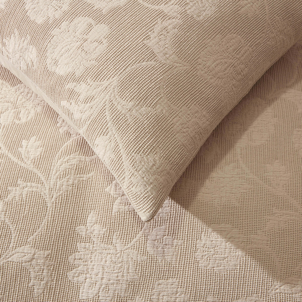 Dusklia - Portia Jacquard Waffle Duvet Cover & Pillowcase Set - Stone