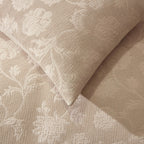 Dusklia - Portia Jacquard Waffle Duvet Cover & Pillowcase Set - Stone