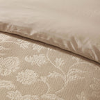 Dusklia - Portia Jacquard Waffle Duvet Cover & Pillowcase Set - Stone