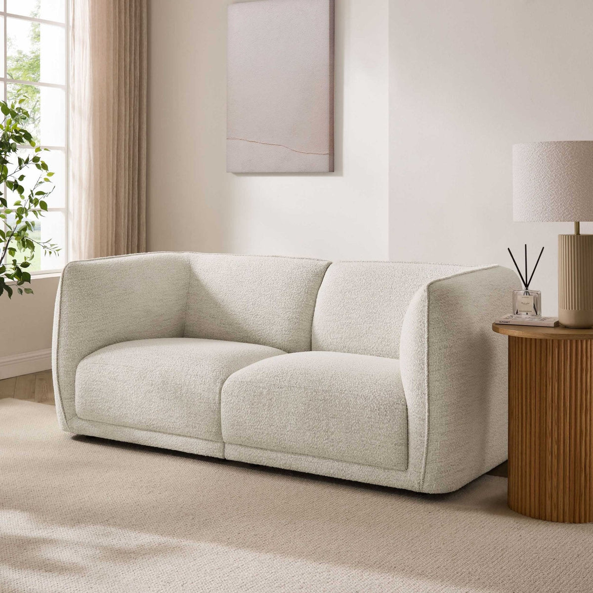Dusklia - Porto 2 Seater Modular Sofa - Boucle Ivory