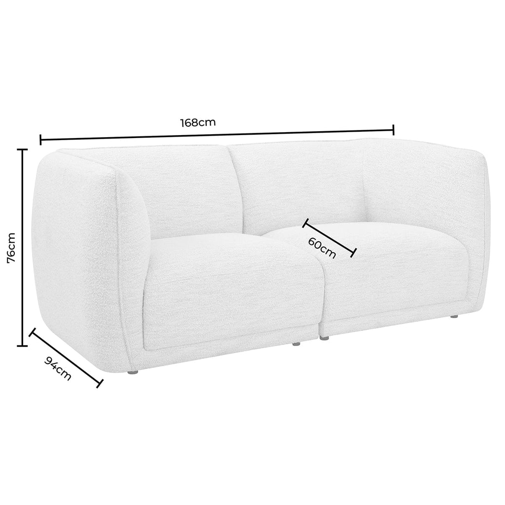 Dusklia - Porto 2 Seater Modular Sofa - Boucle Ivory