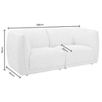 Dusklia - Porto 2 Seater Modular Sofa - Boucle Ivory