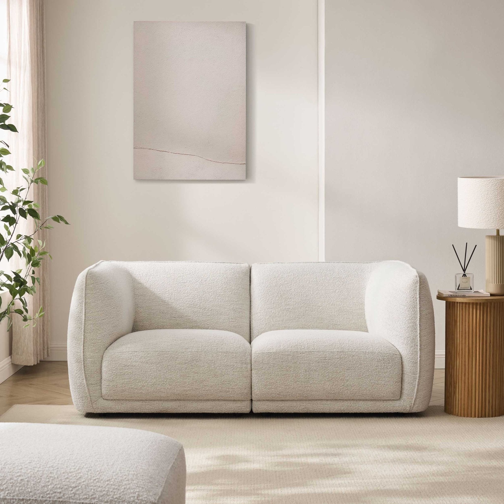 Dusklia - Porto 2 Seater Modular Sofa - Boucle Ivory