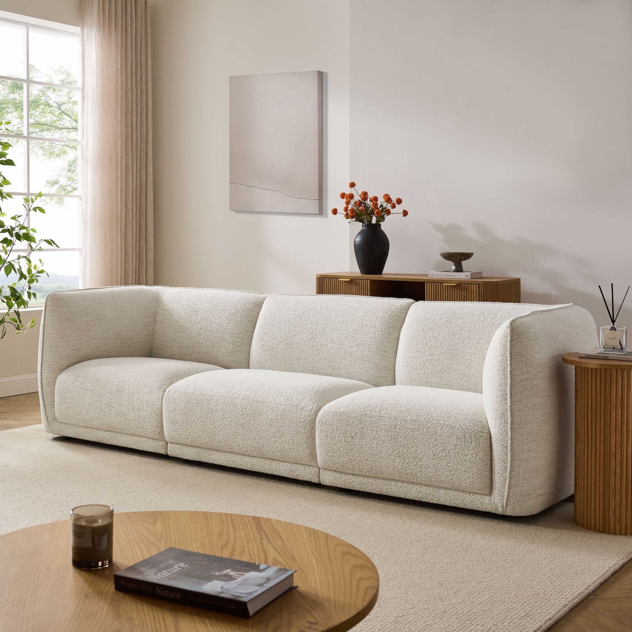 Dusklia - Porto 3 Seater Modular Sofa - Boucle Ivory