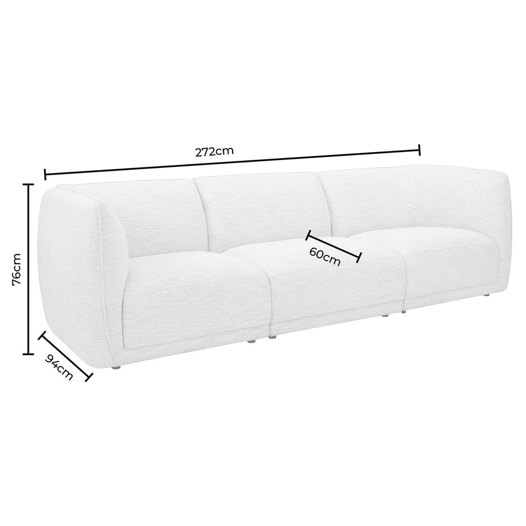Dusklia - Porto 3 Seater Modular Sofa - Boucle Ivory