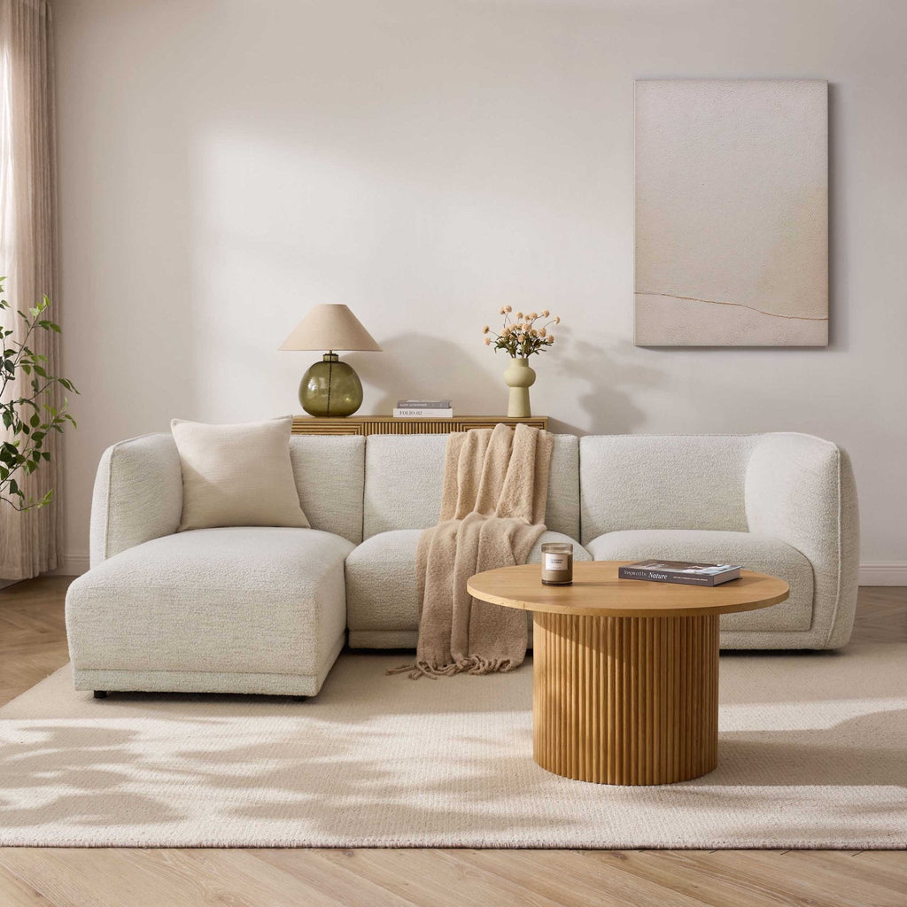 Dusklia - Porto Left Hand Modular Chaise - Boucle Ivory