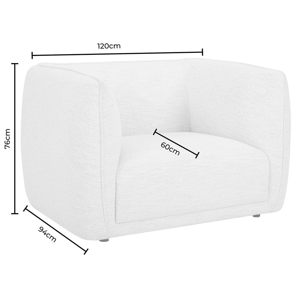Dusklia - Porto Loveseat - Boucle Ivory
