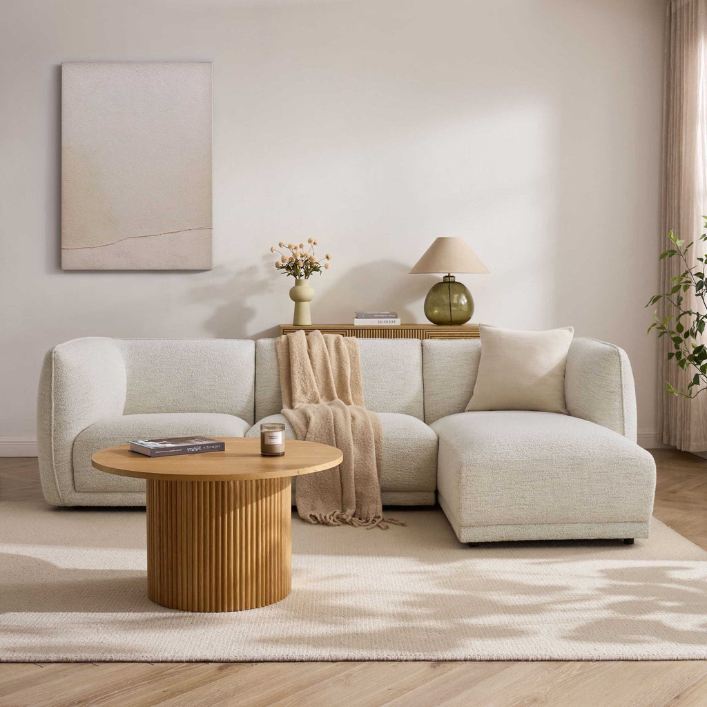Dusklia - Porto Right Hand Modular Chaise - Boucle Ivory
