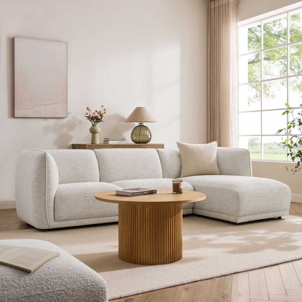 Dusklia - Porto Right Hand Modular Chaise - Boucle Ivory