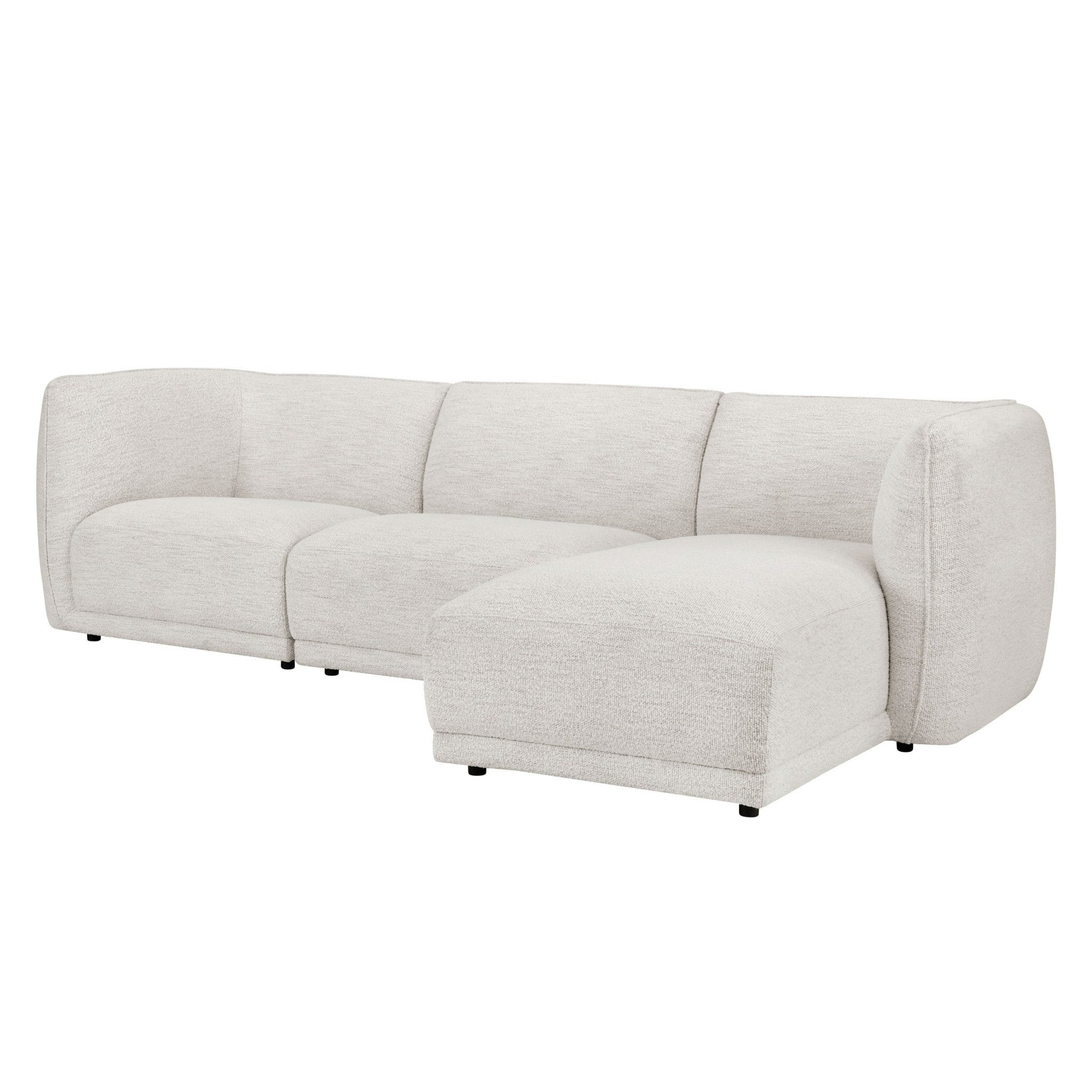 Dusklia - Porto Right Hand Modular Chaise - Boucle Ivory