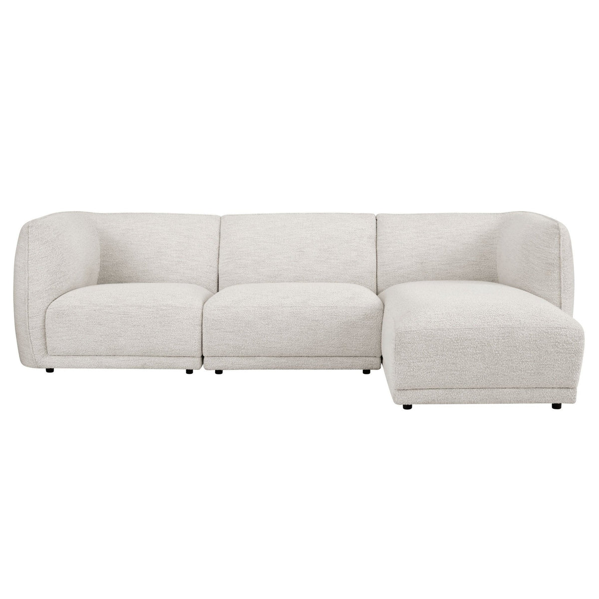 Dusklia - Porto Right Hand Modular Chaise - Boucle Ivory