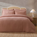 Dusklia - Portofino Waffle 100% Cotton Duvet Cover 200 Thread Count - Blush