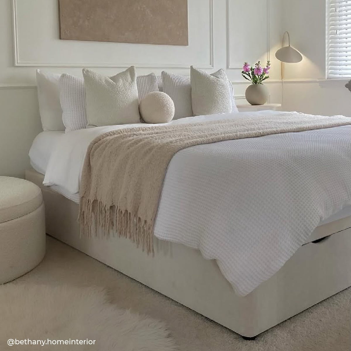 Dusklia - Portofino Waffle 100% Cotton Duvet Cover 200 Thread Count - White