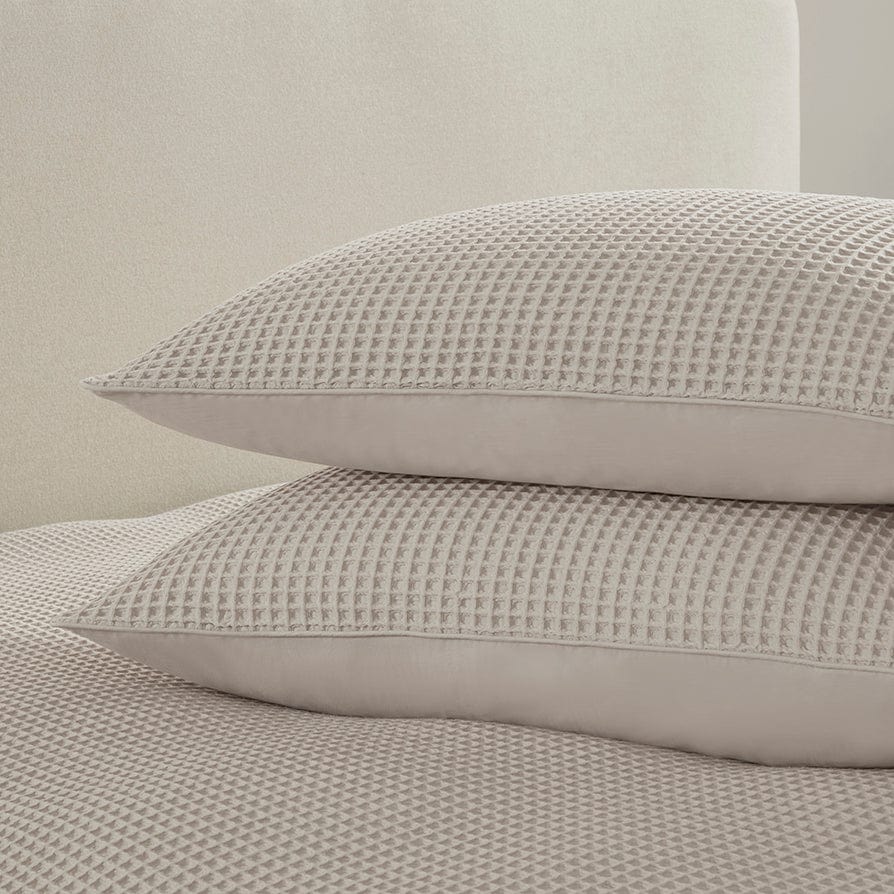 Dusklia - Portofino Waffle 100% Cotton Duvet Cover 200 Thread Count - Natural