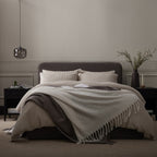 Dusklia - Portofino Waffle 100% Cotton Duvet Cover 200 Thread Count - Natural