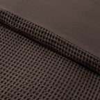 Dusklia - Portofino Waffle 100% Cotton Duvet Cover 200 Thread Count - Chocolate