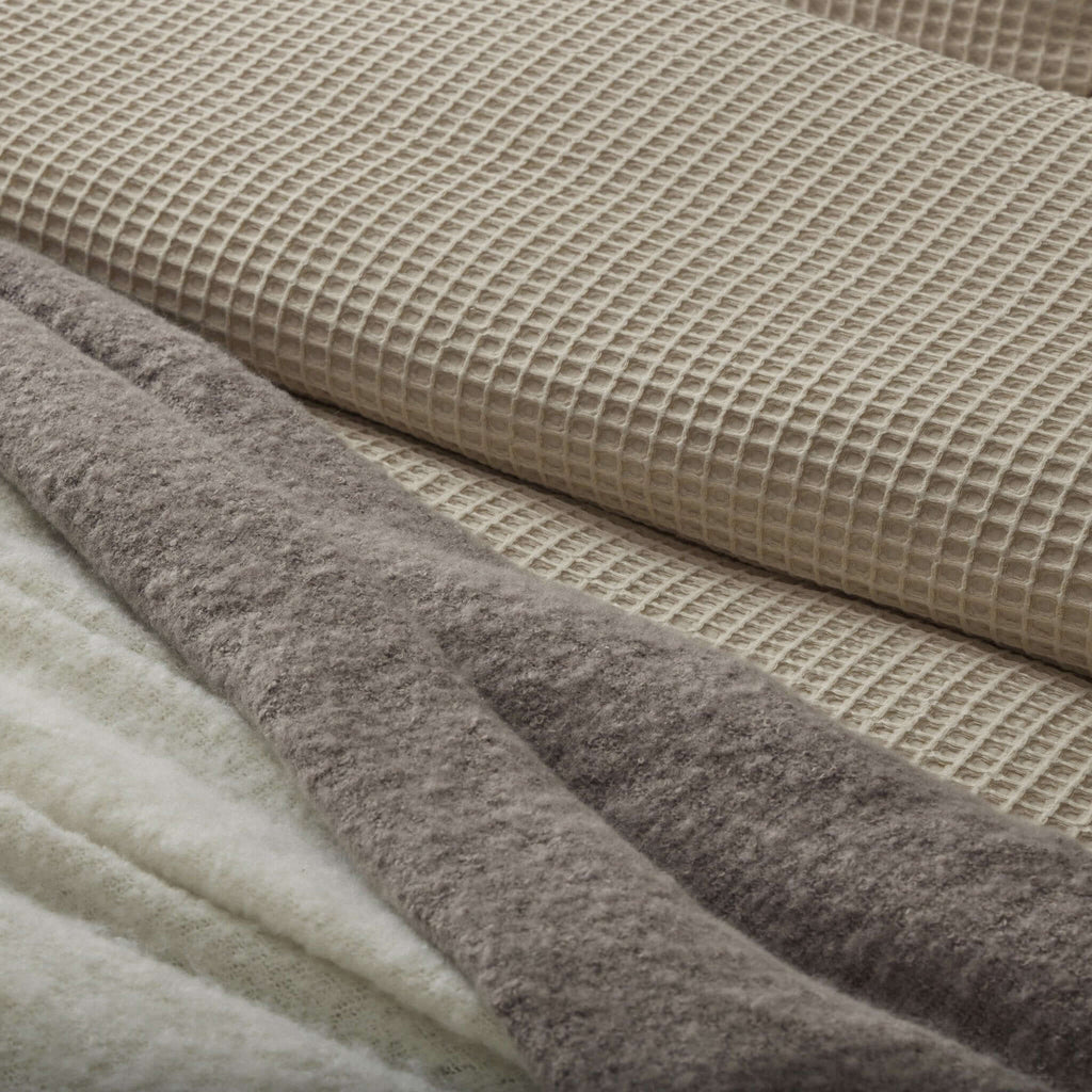 Dusklia - Portofino Waffle 100% Cotton Duvet Cover 200 Thread Count - Natural