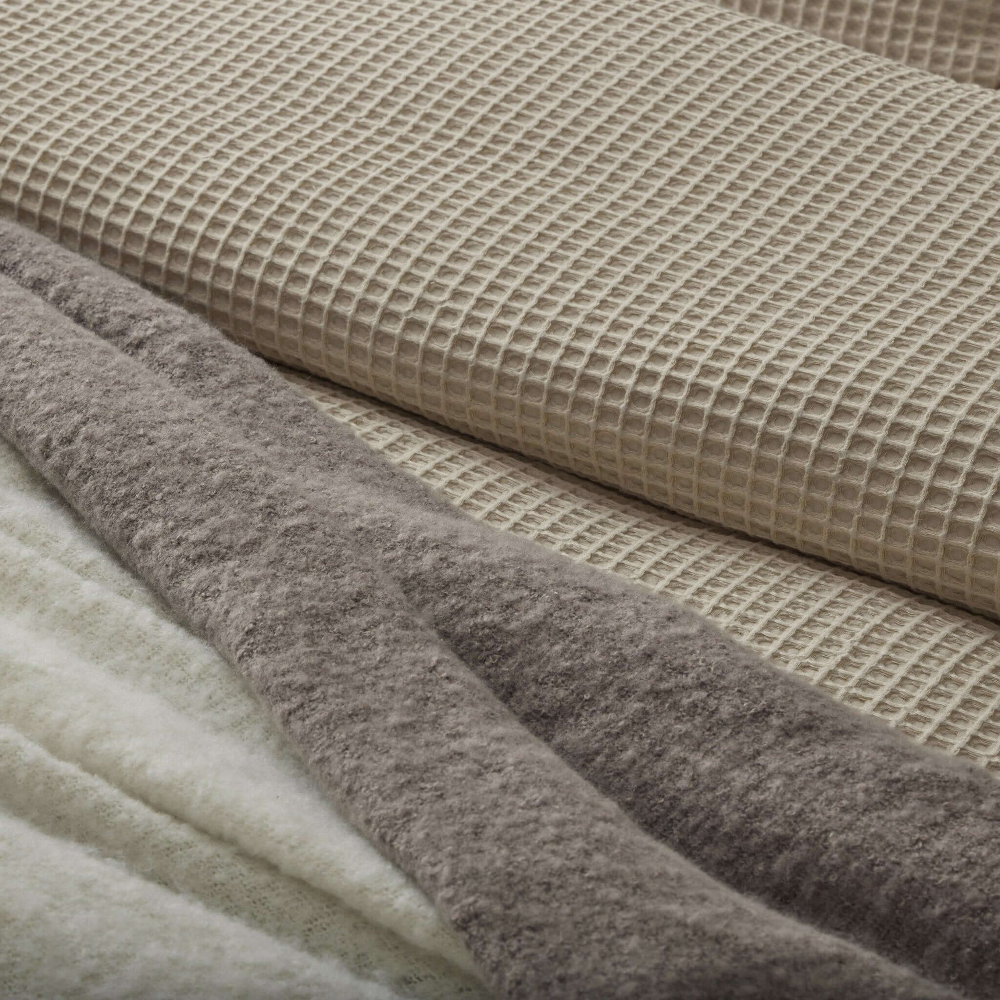 Dusklia - Portofino Waffle 100% Cotton Duvet Cover 200 Thread Count - Natural