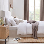 Dusklia - Portofino Waffle 100% Cotton Duvet Cover 200 Thread Count - White