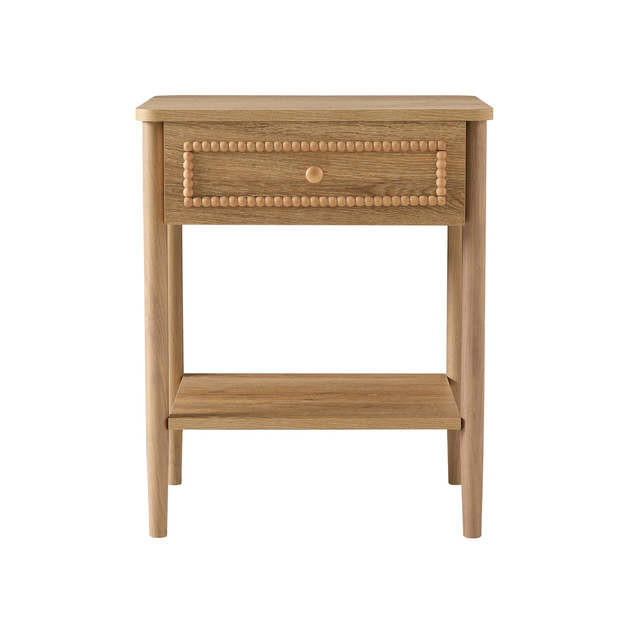 Dusklia - Posy Bobbin 1 Drawer Nightstand - Light Wood