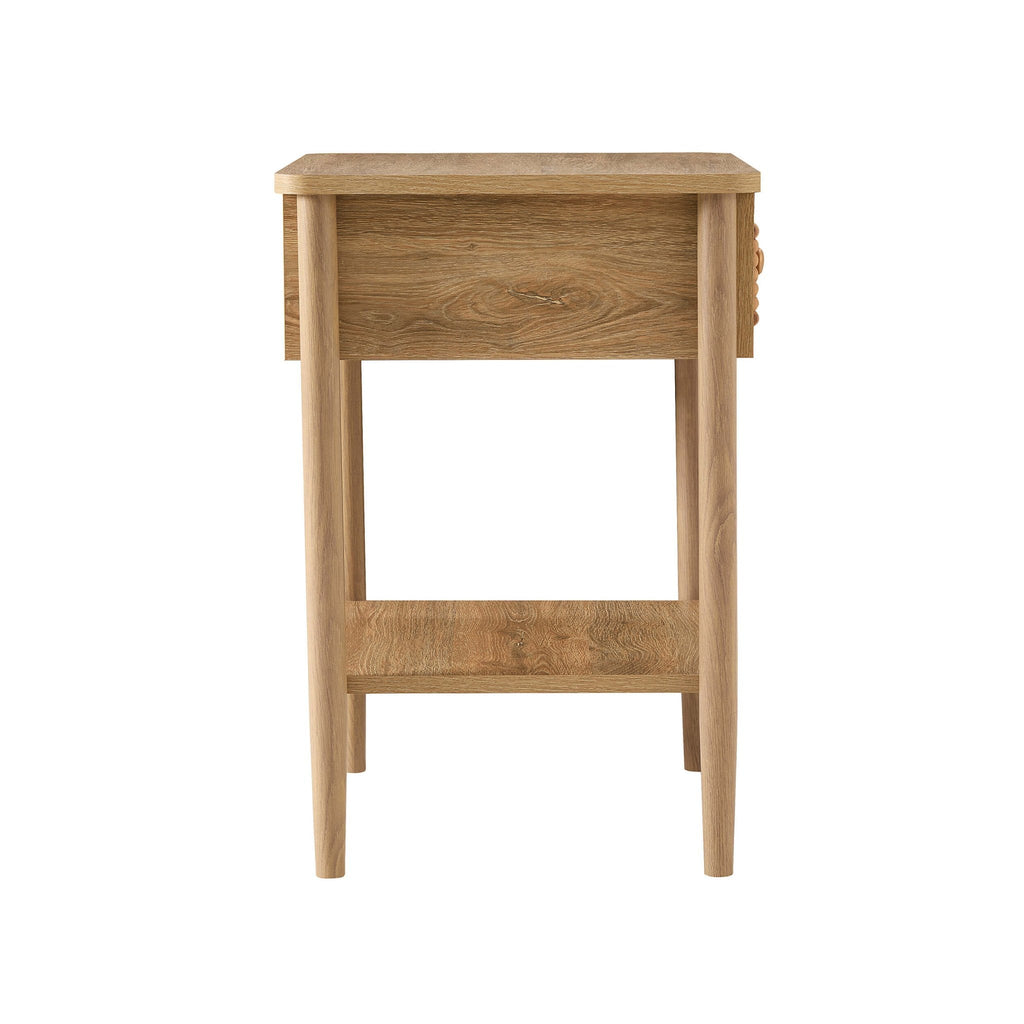Dusklia - Posy Bobbin 1 Drawer Nightstand - Light Wood