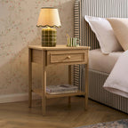 Dusklia - Posy Bobbin 1 Drawer Nightstand - Light Wood