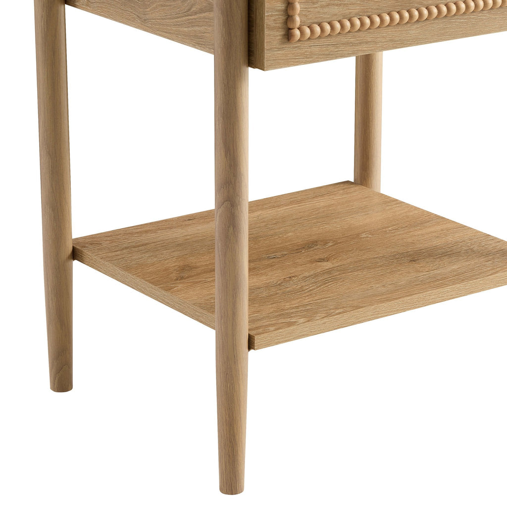 Dusklia - Posy Bobbin 1 Drawer Nightstand - Light Wood
