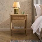 Dusklia - Posy Bobbin 1 Drawer Nightstand - Light Wood