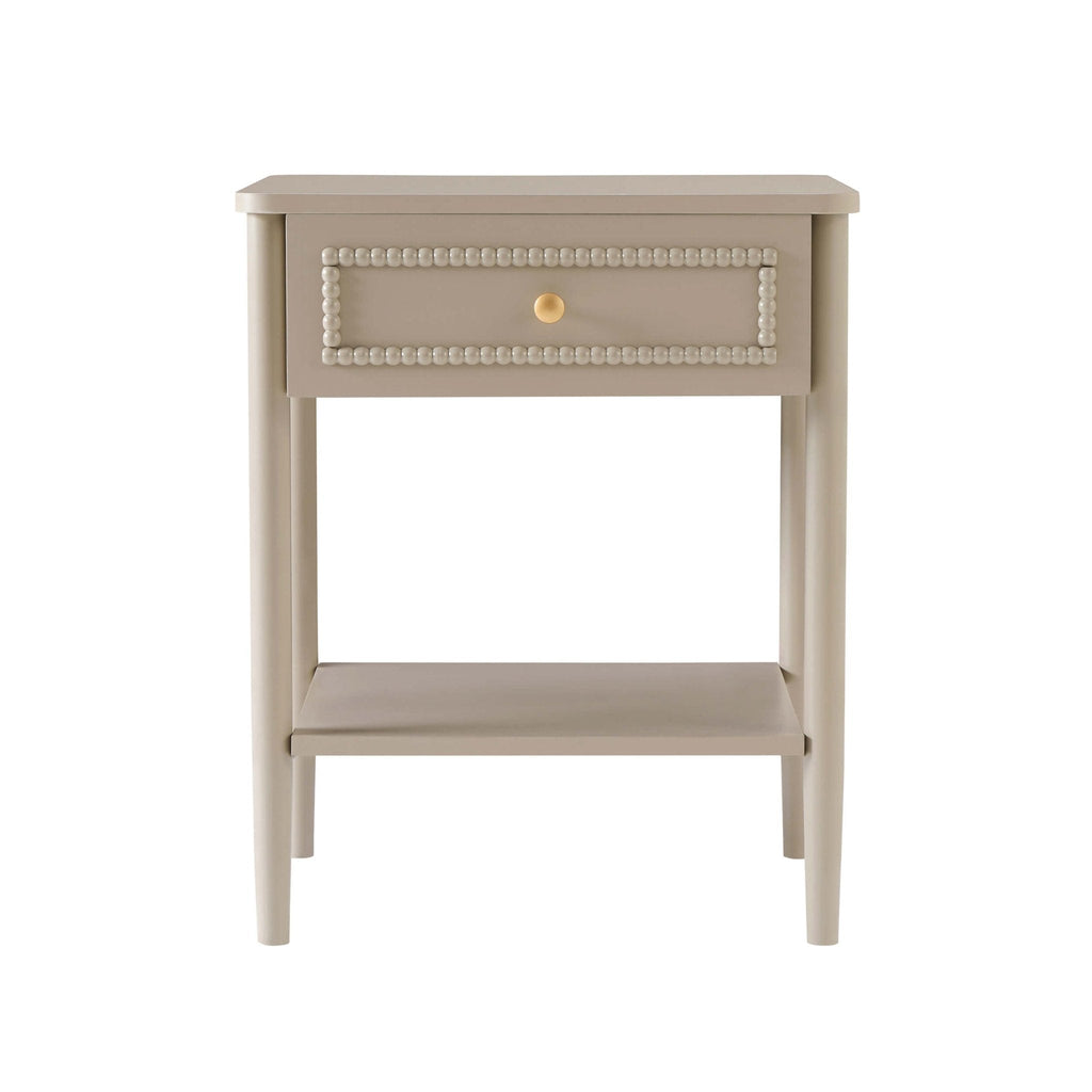 Dusklia - Posy Bobbin 1 Drawer Nightstand - Taupe