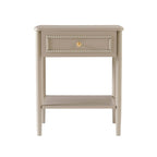 Dusklia - Posy Bobbin 1 Drawer Nightstand - Taupe