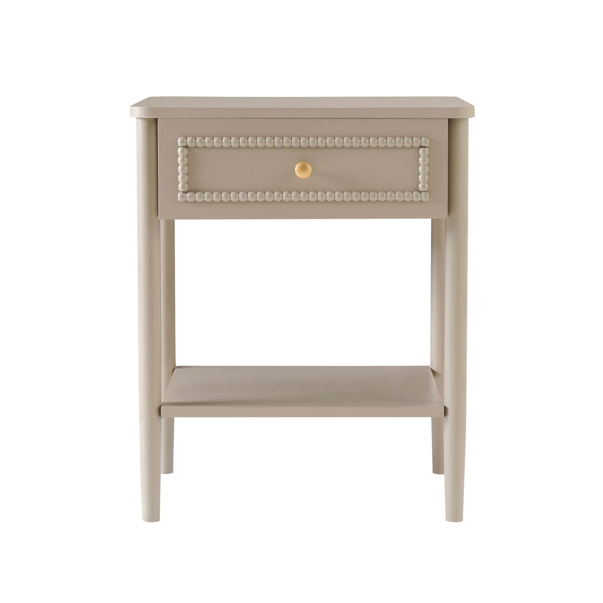 Dusklia - Posy Bobbin 1 Drawer Nightstand - Taupe
