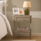 Dusklia - Posy Bobbin 1 Drawer Nightstand - Taupe