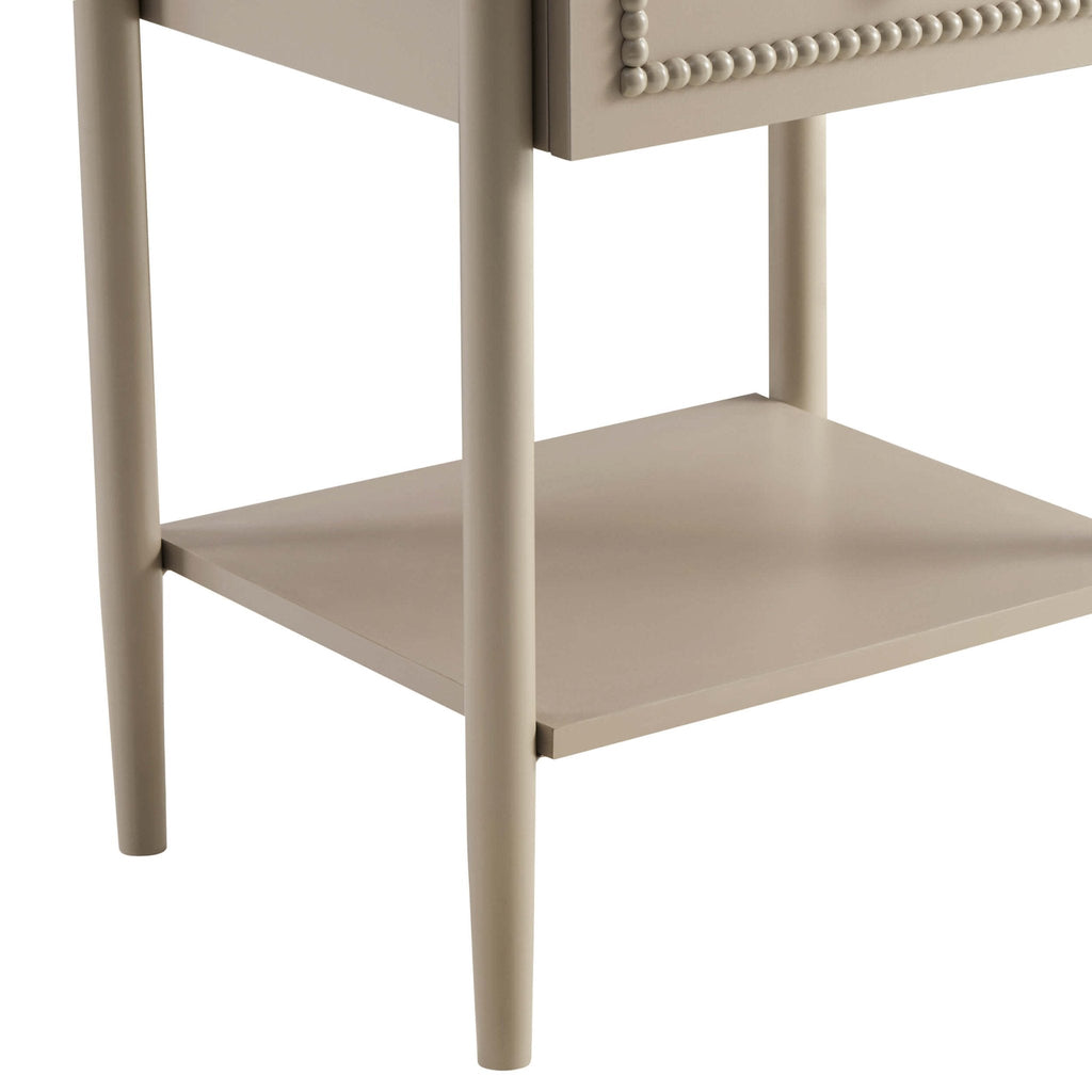 Dusklia - Posy Bobbin 1 Drawer Nightstand - Taupe