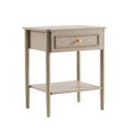 Dusklia - Posy Bobbin 1 Drawer Nightstand - Taupe