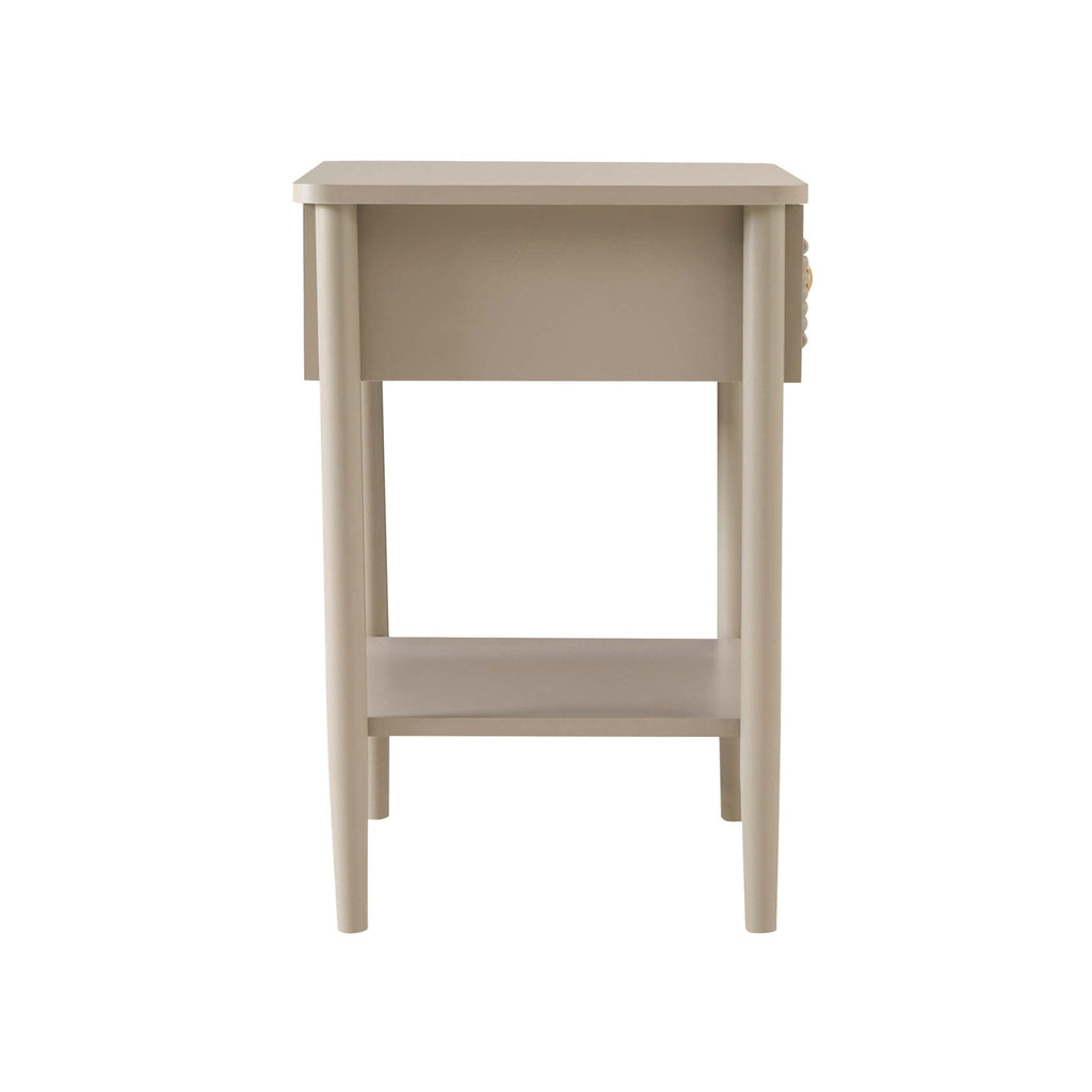 Dusklia - Posy Bobbin 1 Drawer Nightstand - Taupe