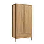Dusklia - Posy Bobbin 2 Door Wardrobe with Drawer - Light Wood